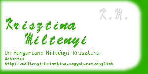 krisztina miltenyi business card